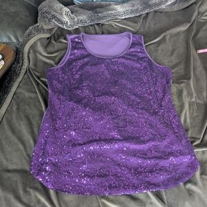 Purple Sequin Tank Top